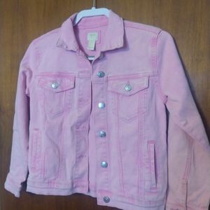 Girls pink denim jacket